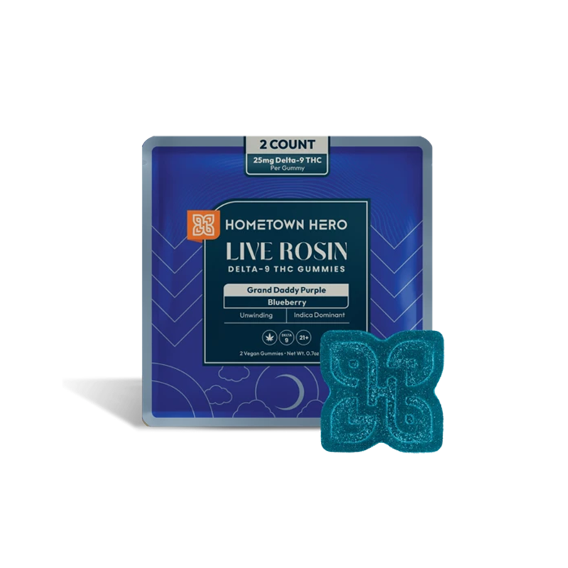 Blueberry GDP - Live Rosin Delta 9 THC Gummies (2ct)