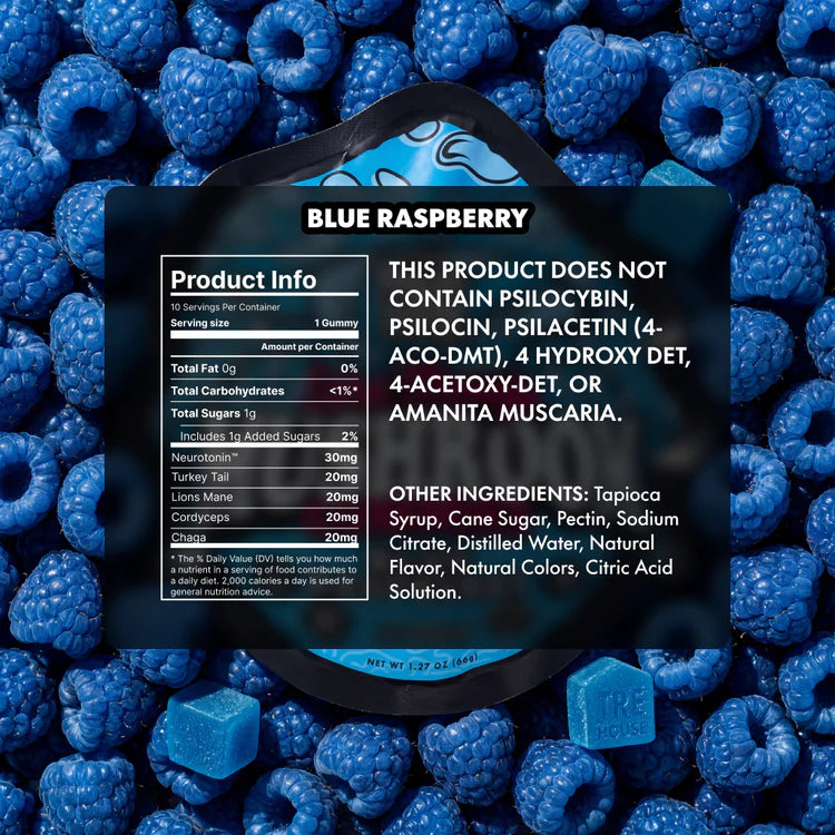 Blue Raspberry Extra-Strength Mushroom Gummies