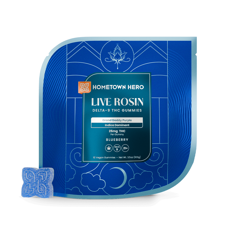 Blueberry GDP - Live Rosin Delta 9 THC Gummies (10ct)