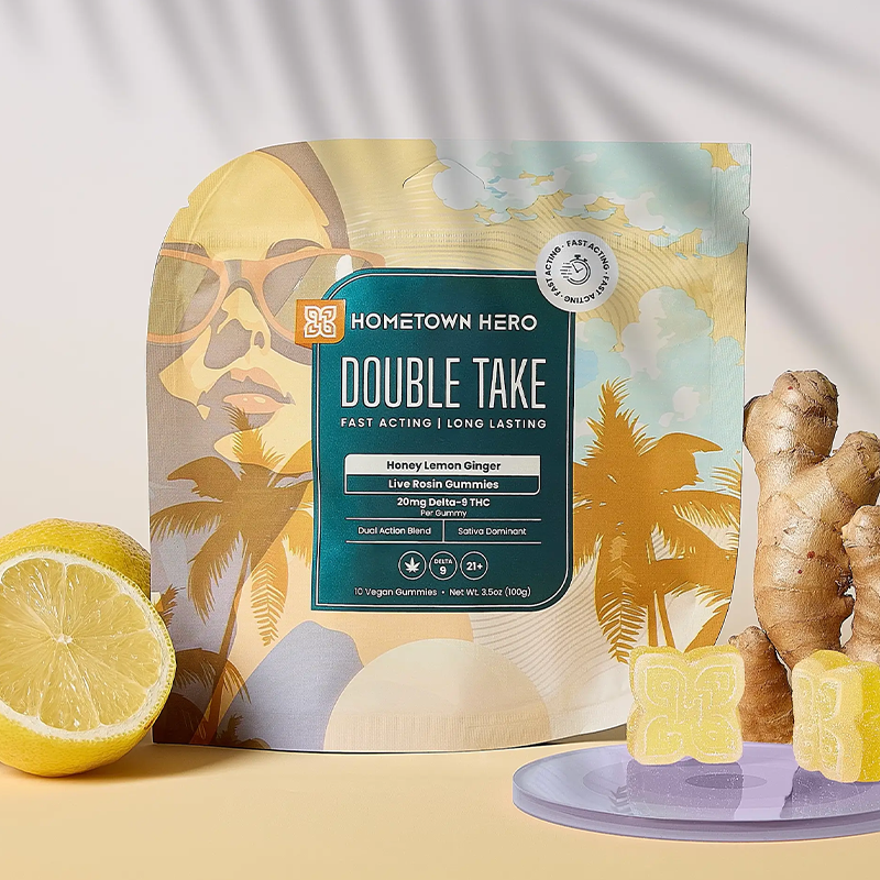 Honey Lemon Ginger - Double Take Live Rosin Delta 9 THC Gummies (10ct)