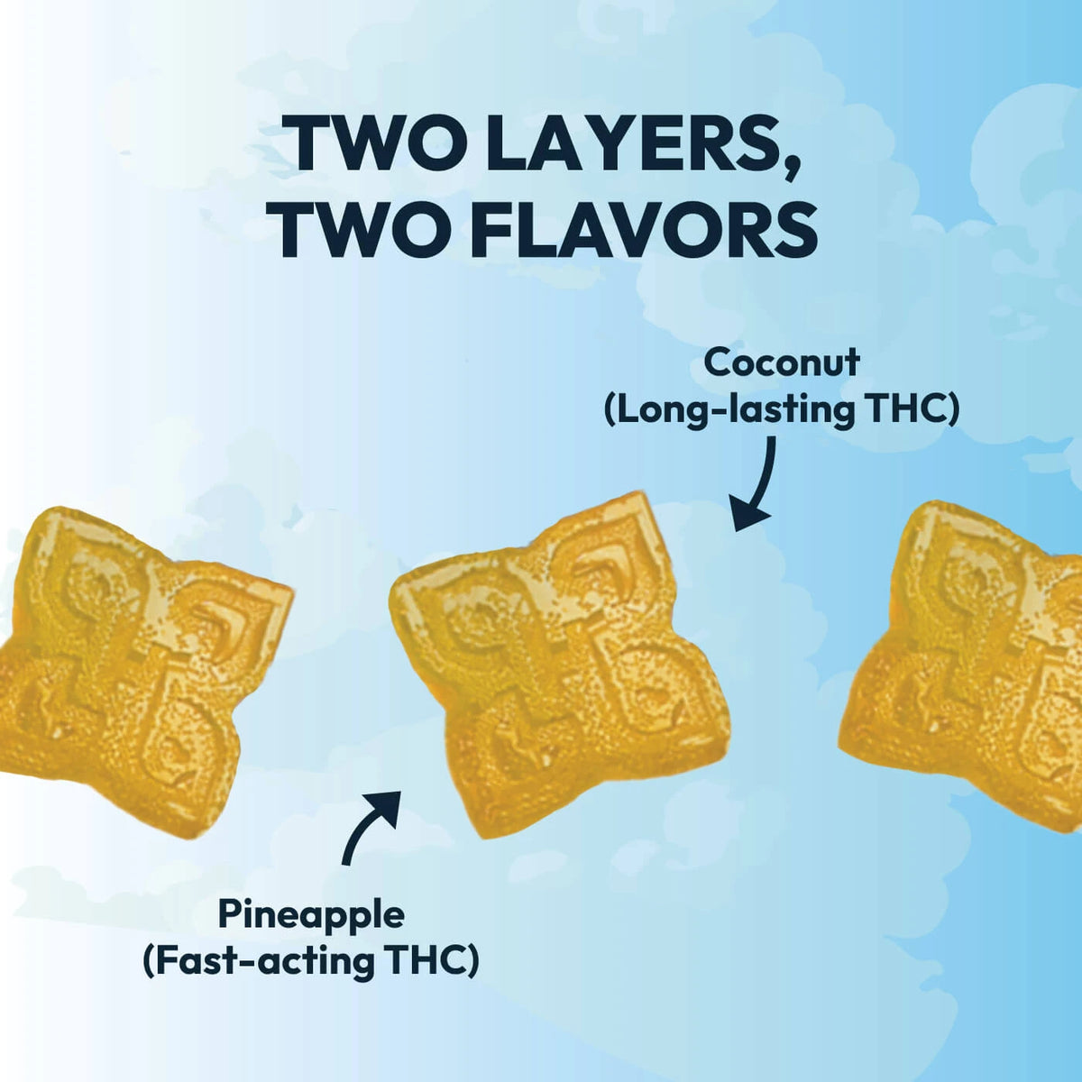 Pineapple Coconut - Double Take Live Rosin Delta 9 THC Gummies (10ct)