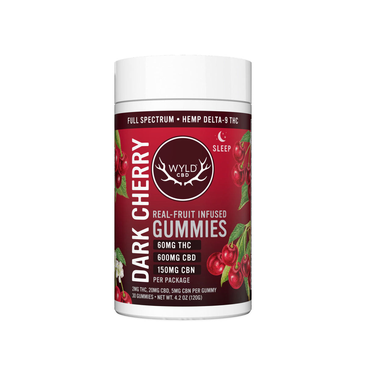 Dark Cherry CBD+THC Gummies (30ct)