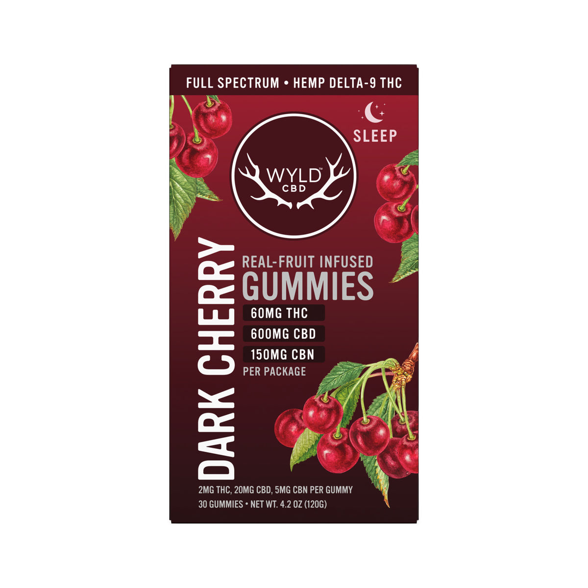 Dark Cherry CBD+THC Gummies (30ct)